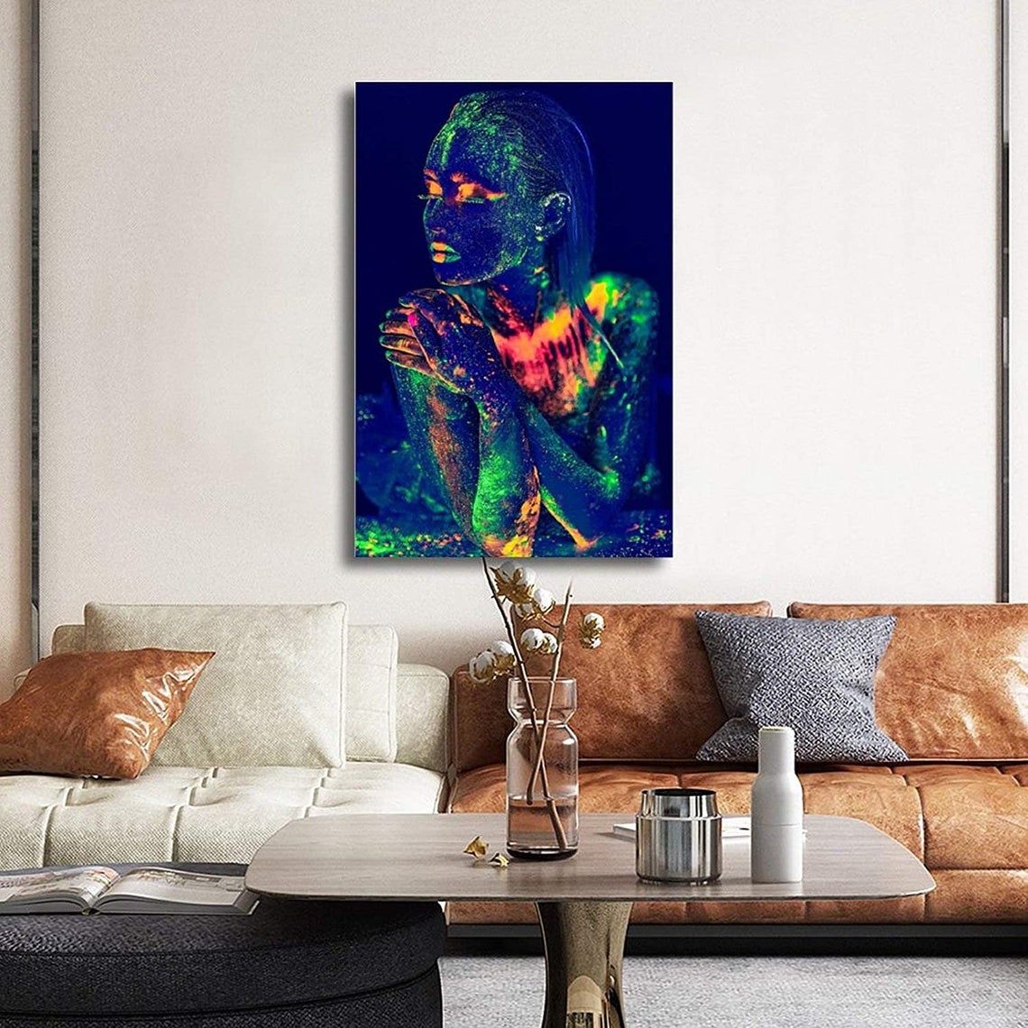 HFGJ Black Light Art Poster Decorative Painting Canvas Wall Etsy