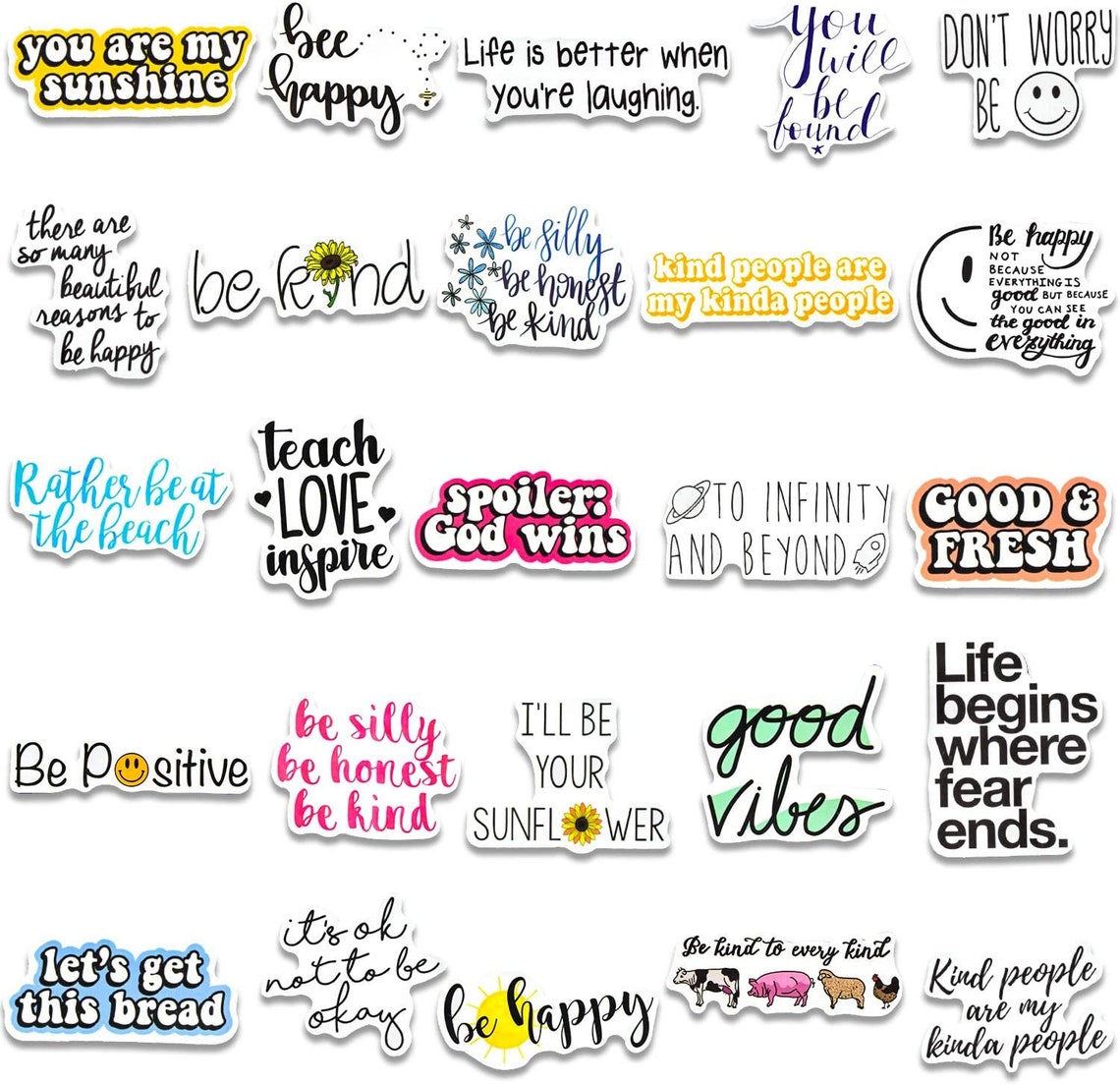 250Pcs/Pack Inspirational Stickers for Water Bottles Etsy