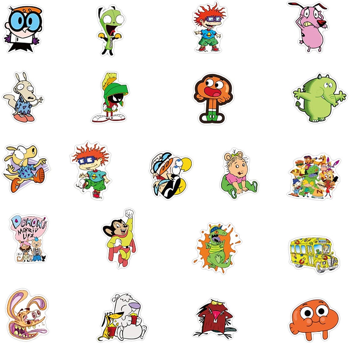 90s Cartoon Stickers 50 PCS Vinyl Waterproof Stickers for Etsy