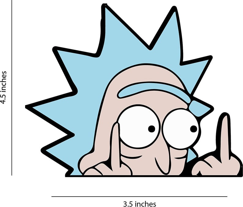 Rick Middle Fingers Peaker Peeking Car Decals Bumper Window Etsy