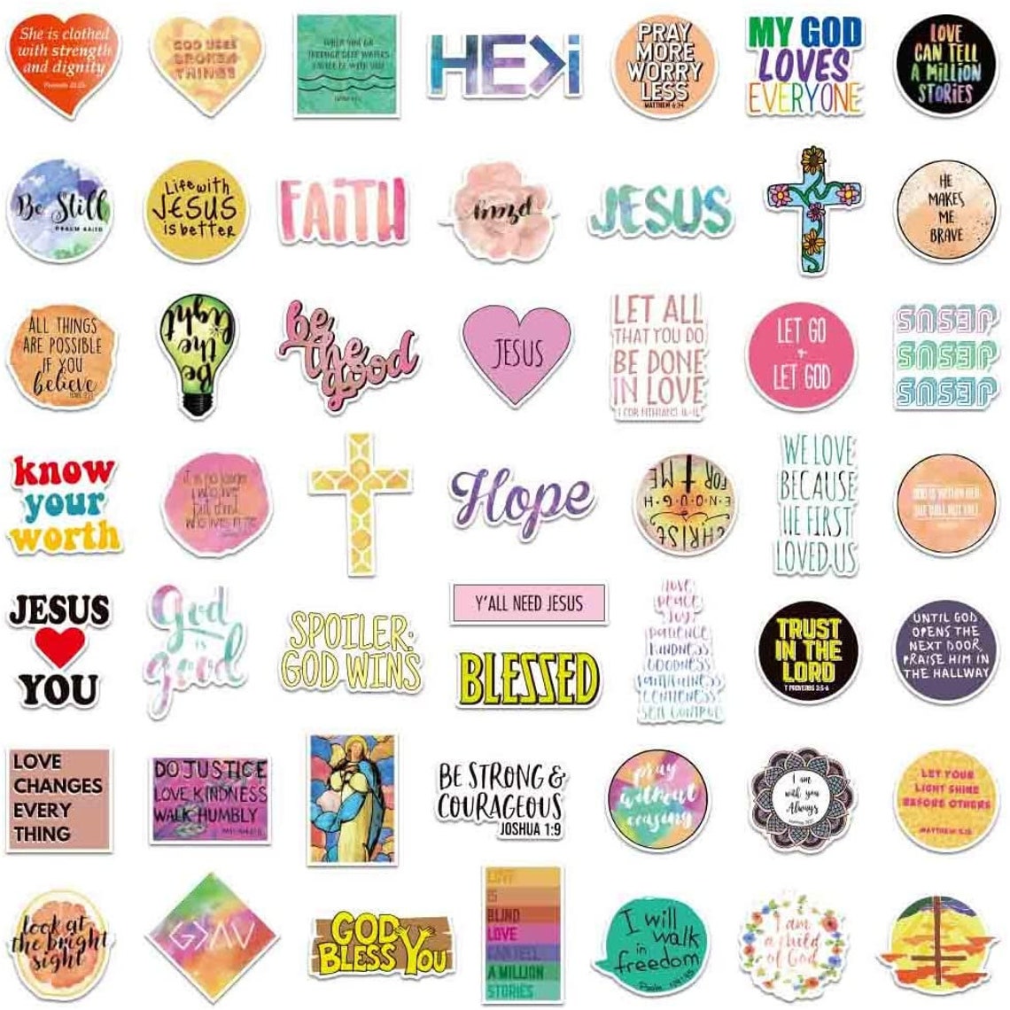 100pcs Jesus Christian Stickers Bible Faith Stickers Cross Etsy