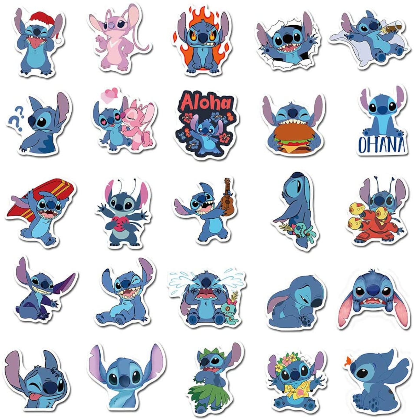100PCS Stitch Laptop Stickers Cute Waterproof Vinyl Cartoon Etsy