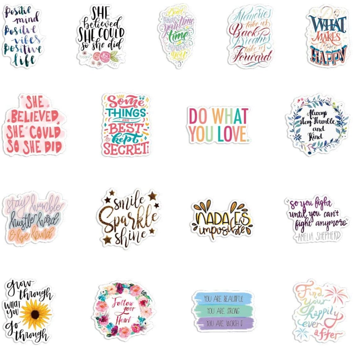 100pcs Motivational Stickers Pack Positive Encouragement | Etsy