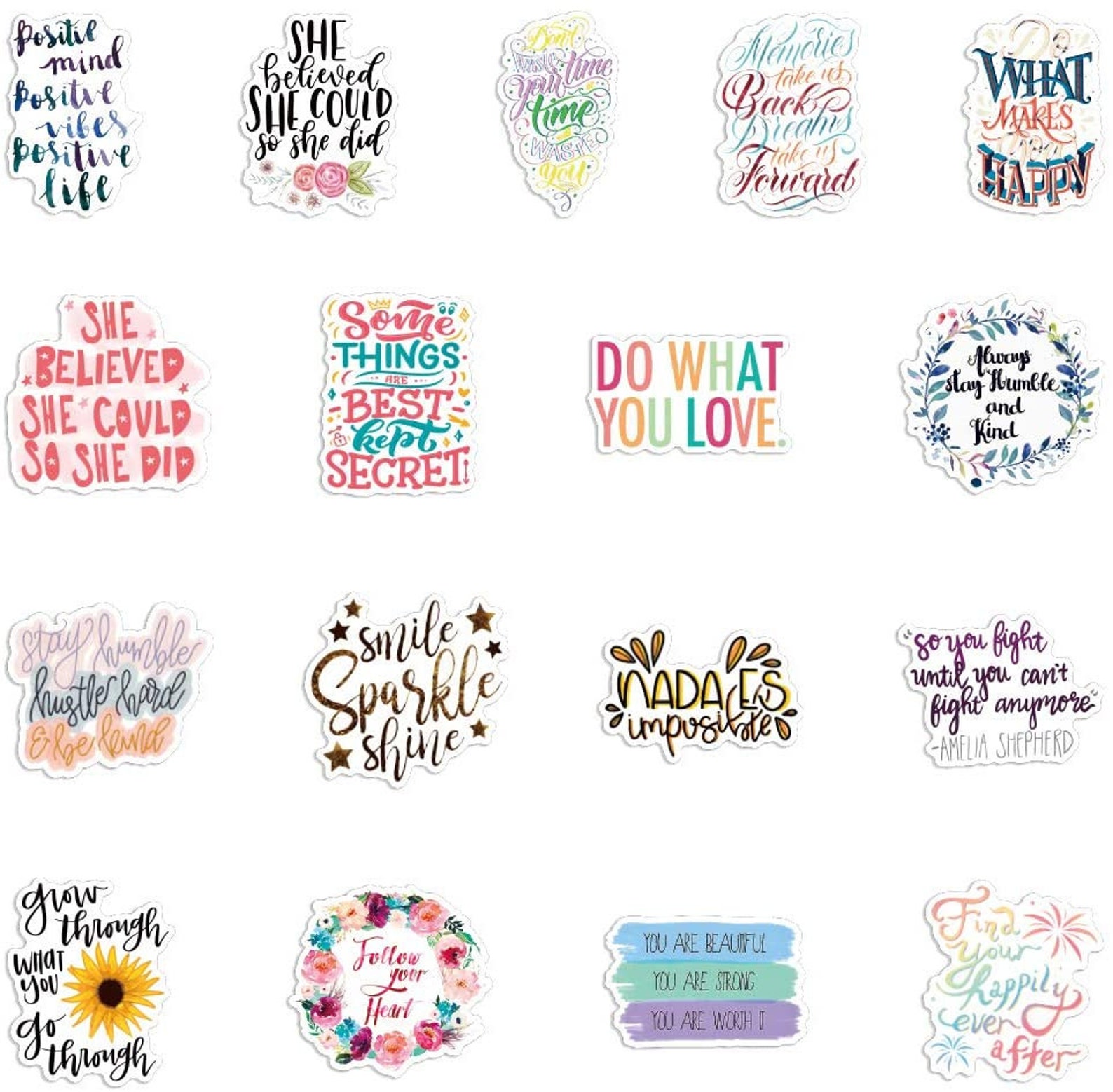 100pcs Motivational Stickers Pack Positive Encouragement Etsy