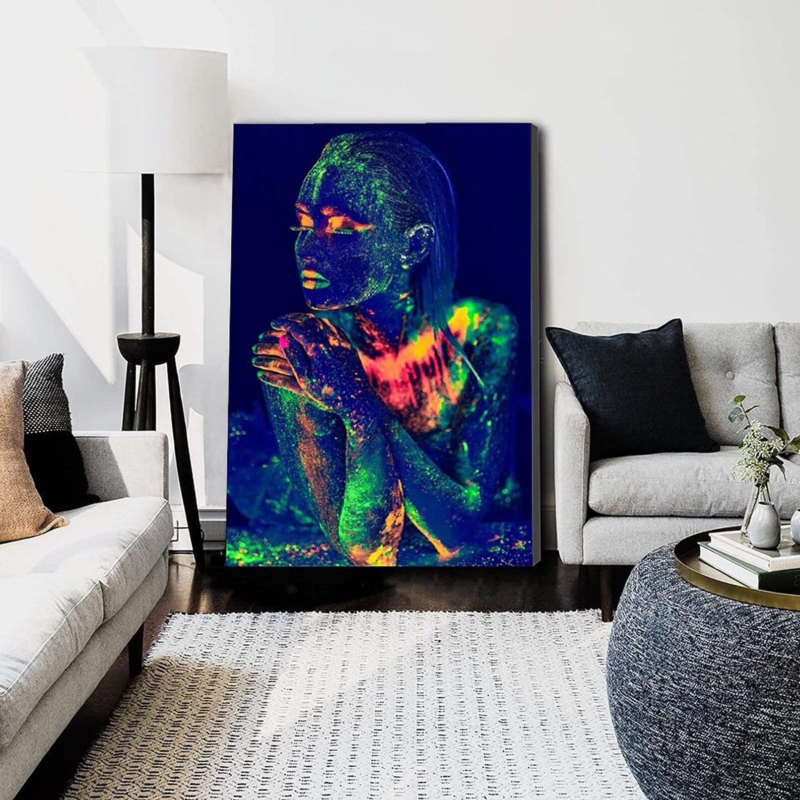 HFGJ Black Light Art Poster Decorative Painting Canvas Wall Etsy