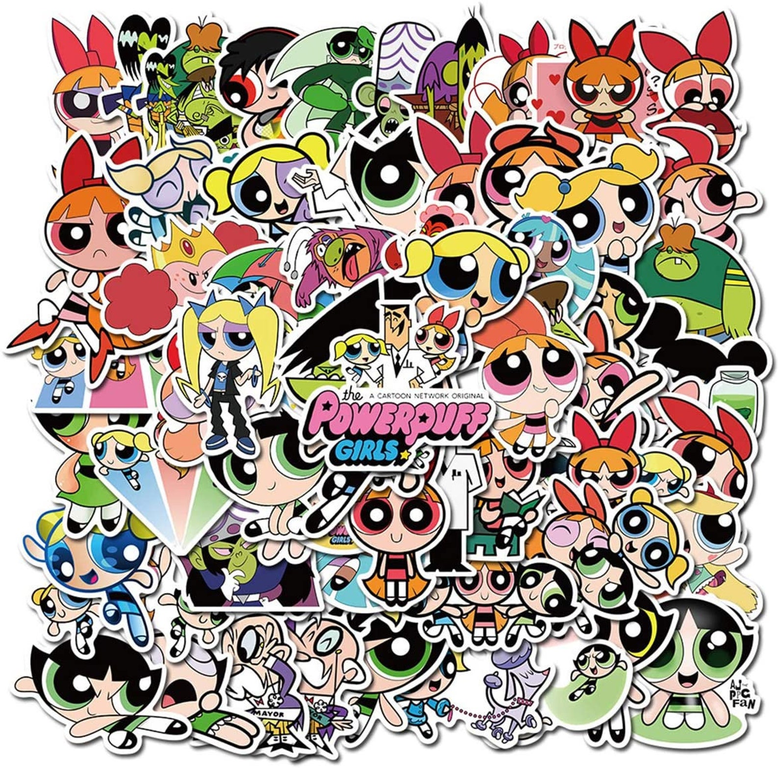 The Powerpuff Girls Pack of 74 Stickers for Vinyl Waterproof Etsy