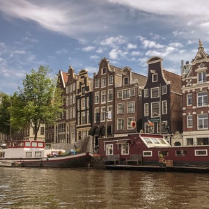 Amsterdam Canal Wall Art, Amsterdam Travel Photography, Canal Scenery, Amsterdam Poster, Amsterdam Wall Art, Netherlands Print