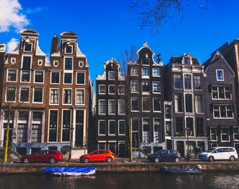 Amsterdam Canal Houses Wall Art, Amsterdam Photography, Amsterdam Scenery, Canal Houses Poster, Amsterdam Canal Wall Art, Holland Print
