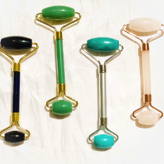 Facial roller natural stone and crystal Etsy
