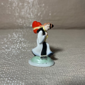 Herend Miniature Boy Carrying Heart Figurine - Hungary - No Box