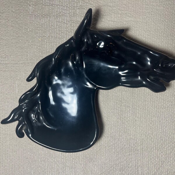 Graniteware Enamelware Prizer ? Stove Company Horse Head Black Stallion - Trinket Spoon Smoking Tray
