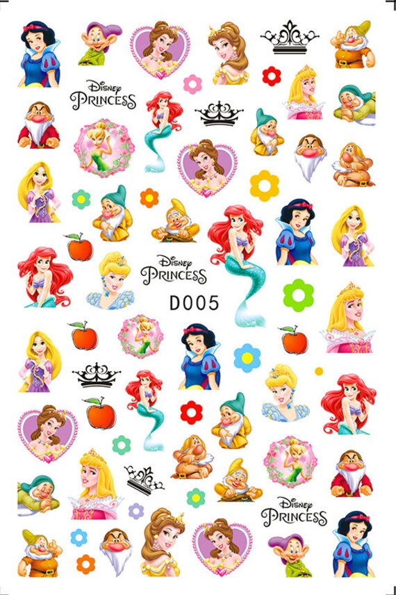 disney princess nail sticker etsy