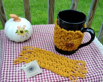 Crocheted Mug Rug and Cup Cozy Set