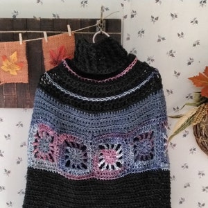 Crochet Capelet,Crochet Boho Poncho,Modern Poncho, Crochet Poncho,Handmade Poncho,Women&#39;s Poncho,Winter Poncho,Crochet Wrap,Crochet Shawl