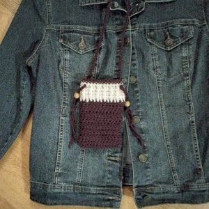 Crochet Crossbody Phone Bag, Handmade Crochet Bag, Small Crochet Bag, Fall Phone Bag, Festival Bag, Boho Mini Bag, Hippie Bag