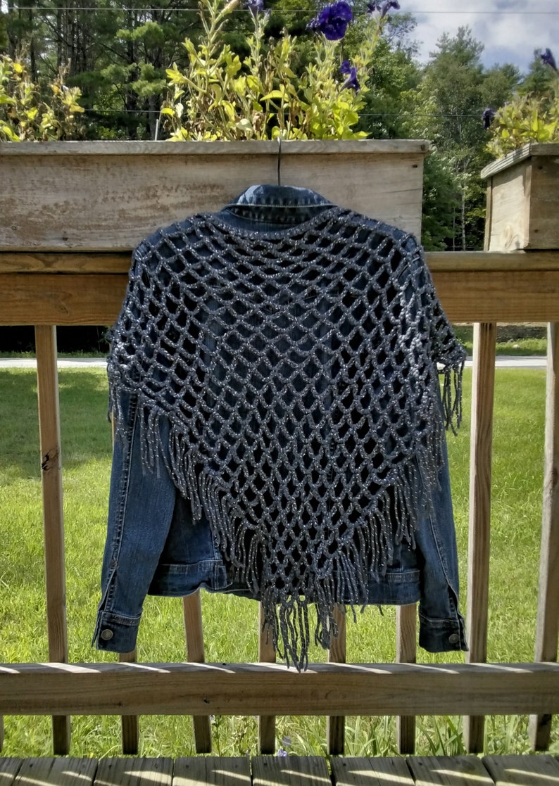 Crochet Wrap Triangle Wrap With Fringe Crochet Shawl Etsy