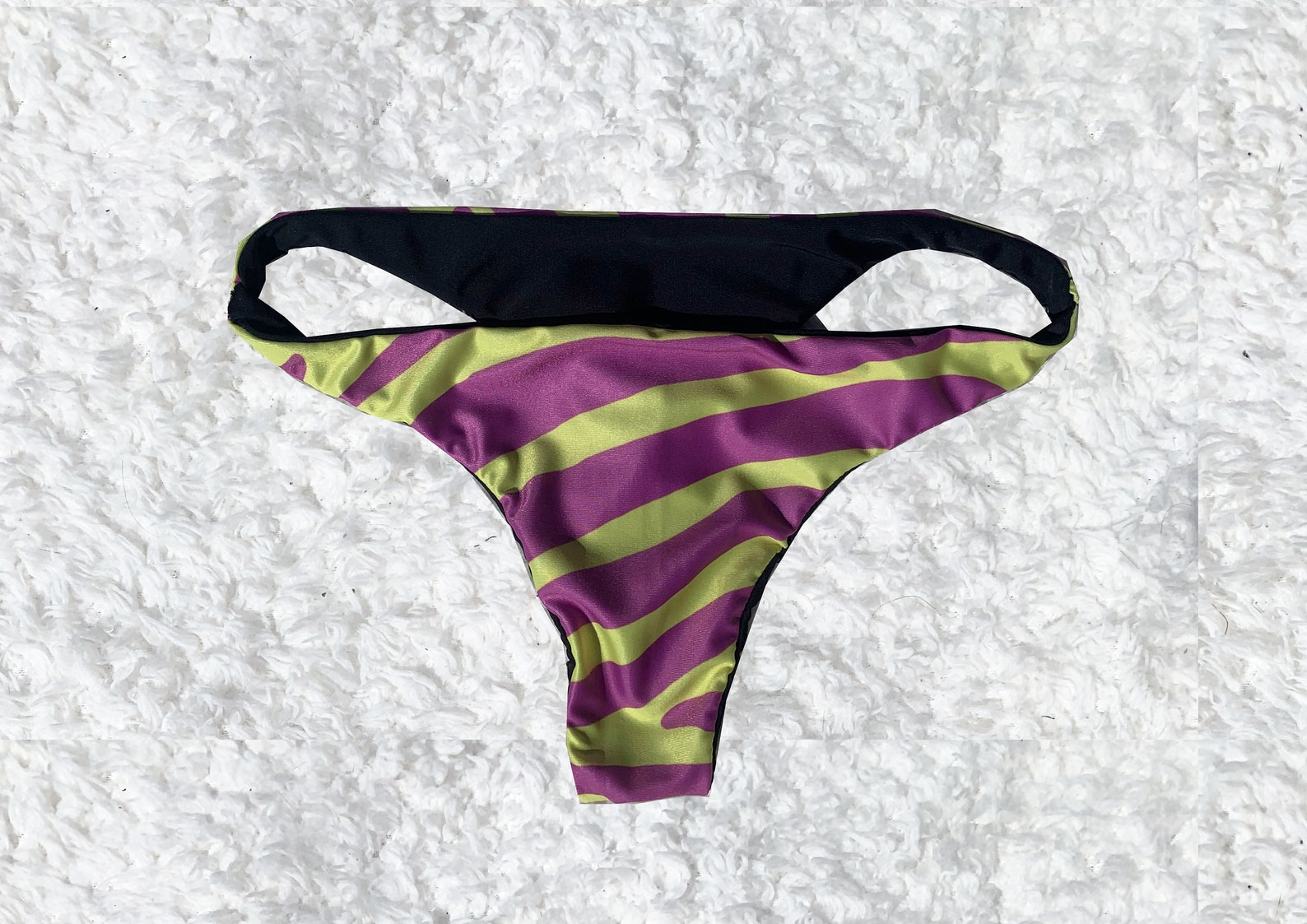 Zebra Printed Brazilian Thong Etsy