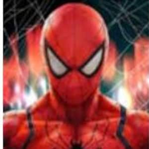 May include: A triptych illustration featuring three versions of a superhero in a full-body suit. The left figure is red and blue with a black spider emblem. The center figure is red and black with a damaged mask. The right figure is solid black.