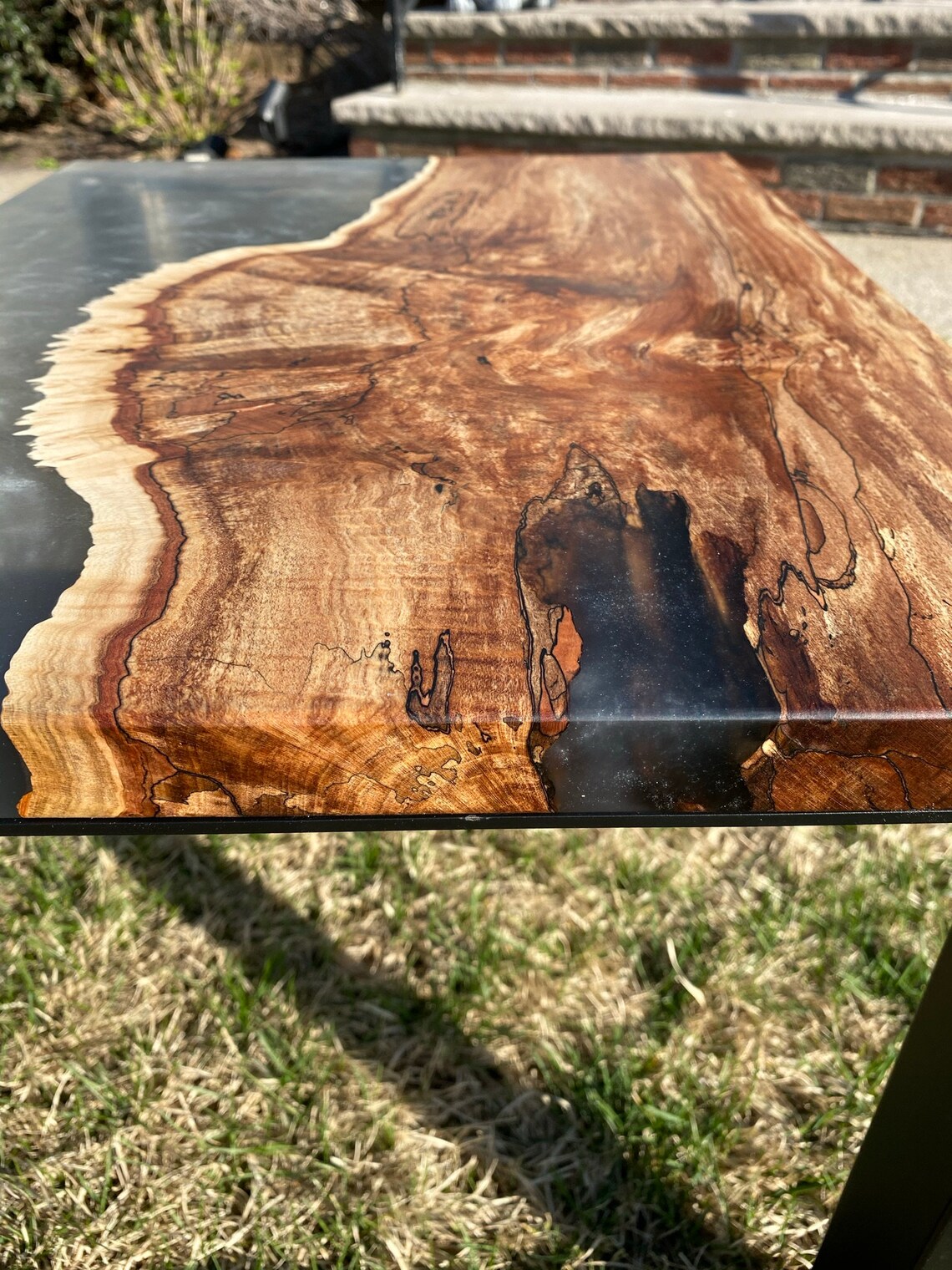 Maple Burl Live Edge and Epoxy Table Etsy