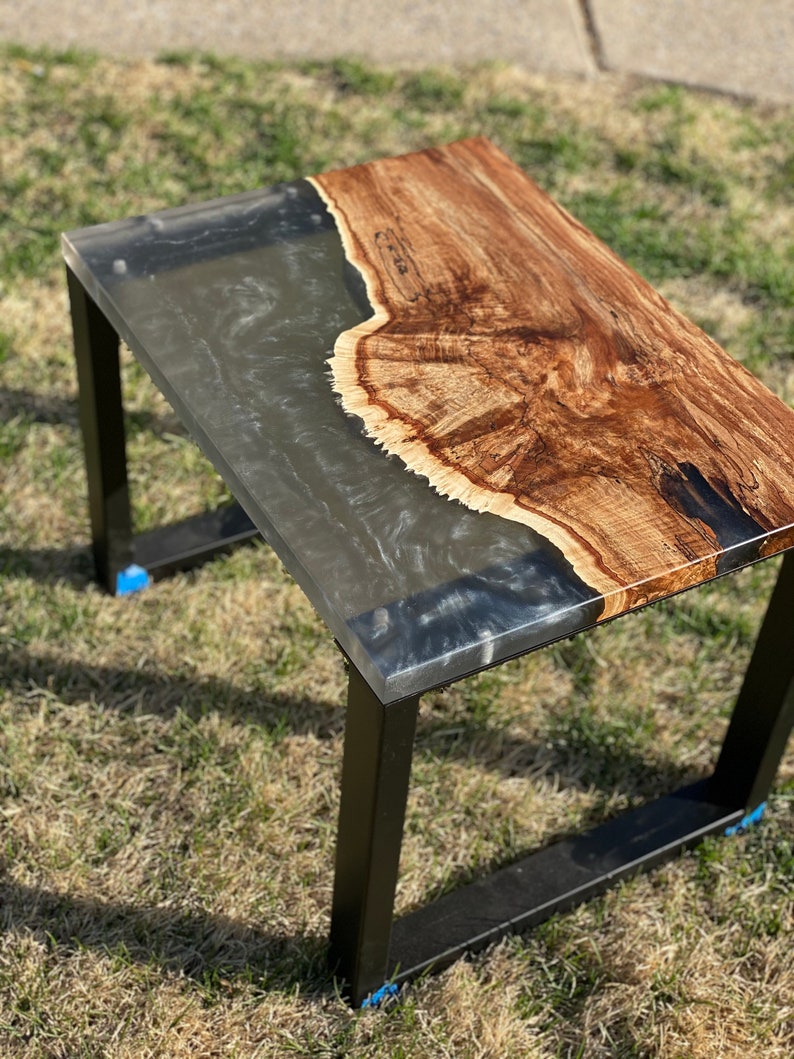 Maple Burl Live Edge and Epoxy Table Etsy