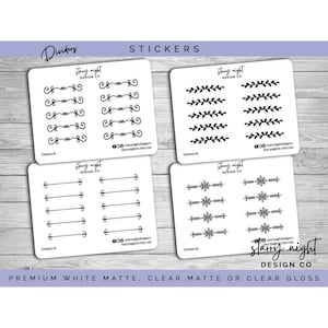 Divider Sticker Sheet für Planer & Bullet Journals | 4 Teiler Auswahl | Folie Optional