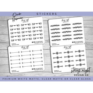 Hobonichi Cousin Divider Sticker Sheet  | Deco for Planner & Bullet Journals | 4 Divider Choices | Foil Optional