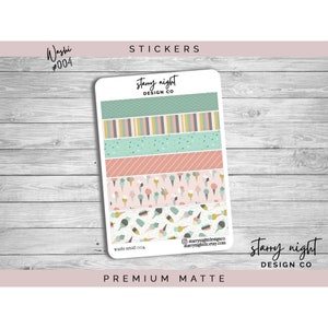 Eis Leckerei Washi-Sized Strips Sticker Bogen #003 für Planer, Bullet Journals | Niedliche Planer Deko
