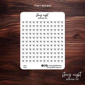 Tiny Bows Sticker Sheet | Deco for Planner & Bullet Journals | Foil Optional