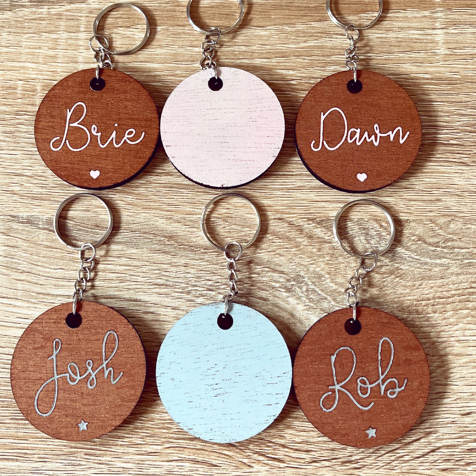 Personalised wooden name keyring Etsy