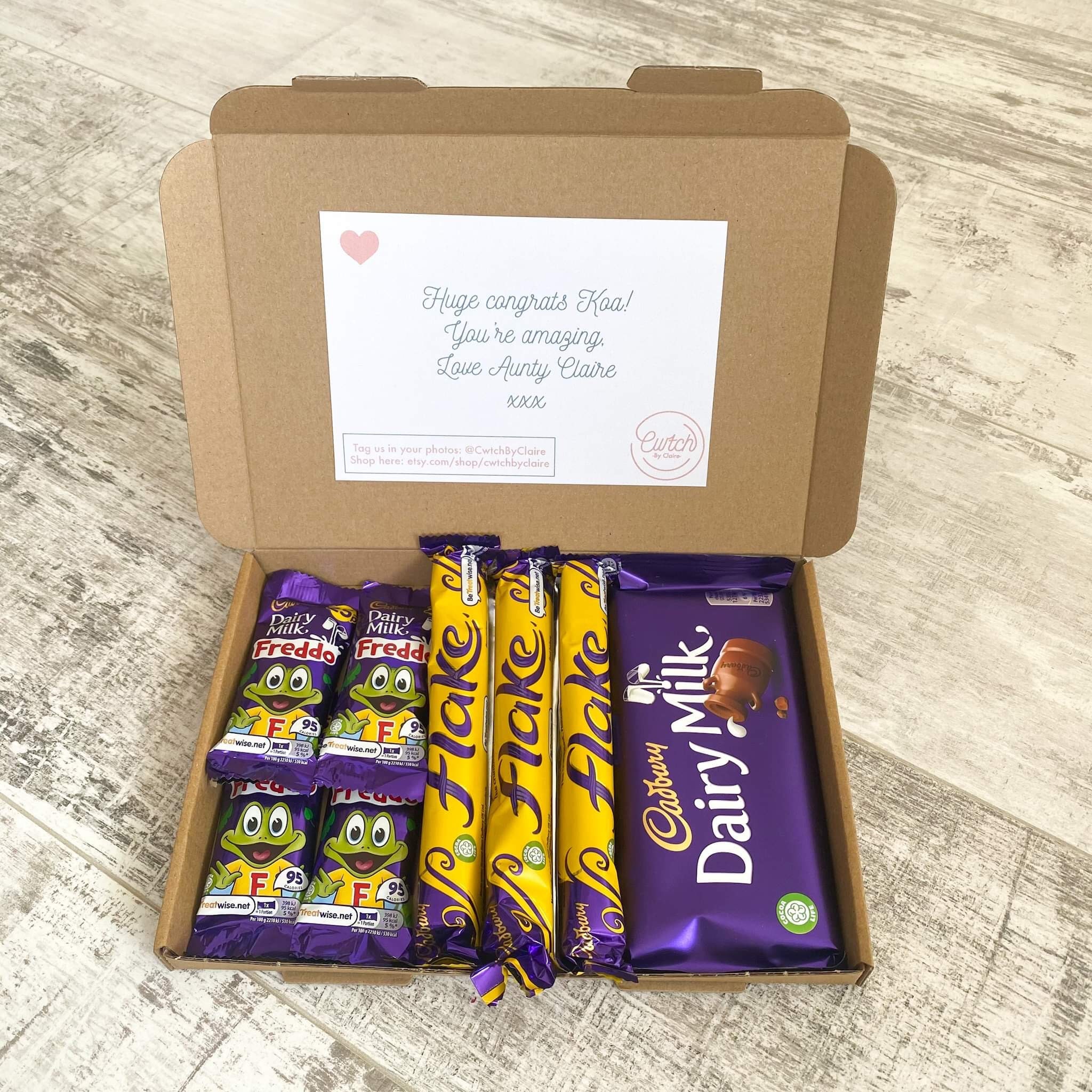 Personalised Chocolate Gift Box Homemade Letterbox Hug Gift - Etsy UK