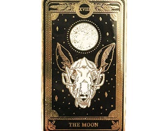 The Moon - Hard-Enamel Marigold Tarot Pin