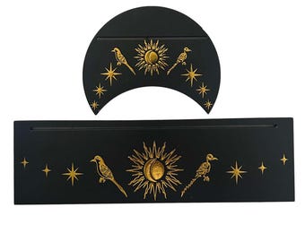 Tarot Card Stand Set (2 Pieces) Solstice | Wooden Tarot & Oracle Display | Altar Decor | Tarot Reader Gift