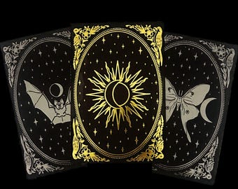Oracle A5 Notebook Set | Set of 3 Lined Notebooks | Foil-stamped Notebooks, Tarot/Oracle Notebook