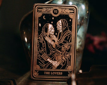 The Lovers - Hard-Enamel Marigold Tarot Pin