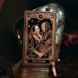 The Lovers - Épinglette de tarot en émail dur