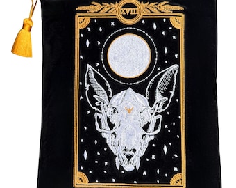 The Moon - Velvet Sleeve, Book/iPad/Kindle Sleeve, Large Velvet Pouch, Tarot Pouch