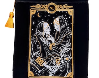 The Lovers - Velvet Sleeve, Book/iPad/Kindle Sleeve, Large Velvet Pouch, Tarot Pouch