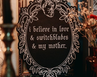 Large Embroidered Back Patch - ""Love/Switchblades/Mother"
