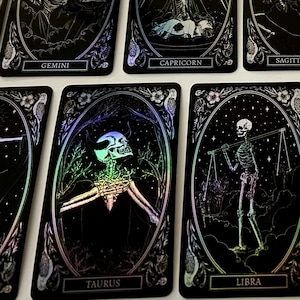 Pack d'autocollants, signes du zodiaque holographiques : Bélier, Taureau, Gémeaux, Cancer, Lion, Vierge, Balance, Scorpion, Sagittaire, Capricorne, Verseau, Poissons