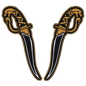 Twin Kirpans - Embroidered Patch Set
