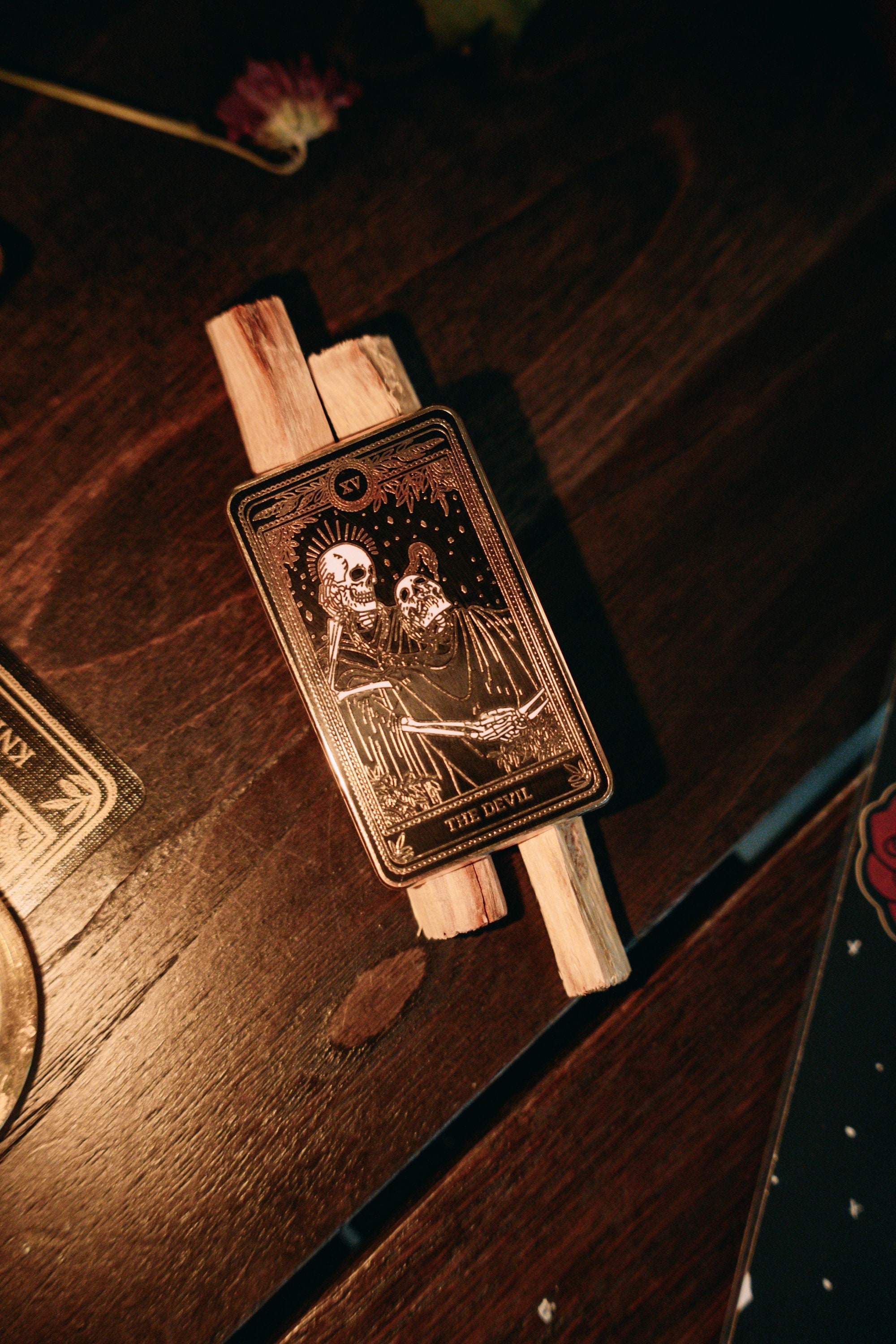 The Devil - Hard-enamel Marigold Tarot Pin - Etsy