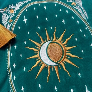 Housse pour livre de tarot céleste et iPad, pochette pour Kindle, grande pochette en velours - Viridian