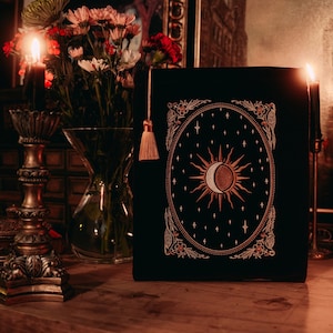 Housse pour livre de tarot céleste et iPad, pochette pour Kindle, grande pochette en velours - Améthyste