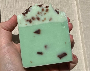 Mint Chocolate Chip Soap, With Shea Butter, Vegan, Palm Oil Free