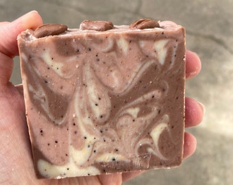 Coffee Soap, with Real Coffee Grounds and Coconut Milk, Vegan, with Shea Butter