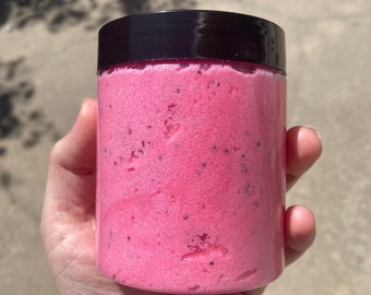 Large Bubblegum/Watermelon Sugar Scrub, Whipped Shea Butter, Vegan