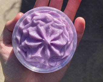 Lavender Sugar Scrub, Shea Butter, Whipped Emulsified Scrub (Vegan)