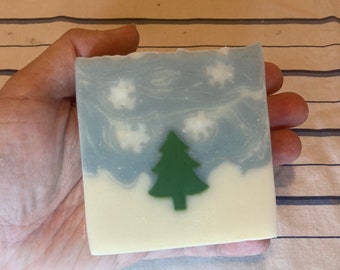 Winter Wonderland Soap, Handmade with Shea Butter, Vegan, Christmas Soap
