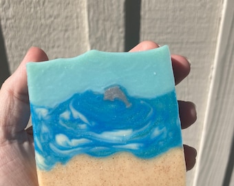 Jumping Dolphin Soap, Vegan, with Shea Butter and Coconut Milk, Handmade Artisan Soap