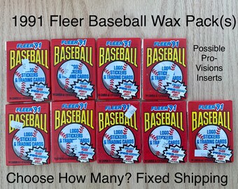 1991 Fleer Wax Pack(s) Choose How Many?Fixed Shipping UnSearched 14 Cards/Pk + 1 sticker.Bo Jackson,Ken Griffey Jr. Ryan Pro-Visions Inserts